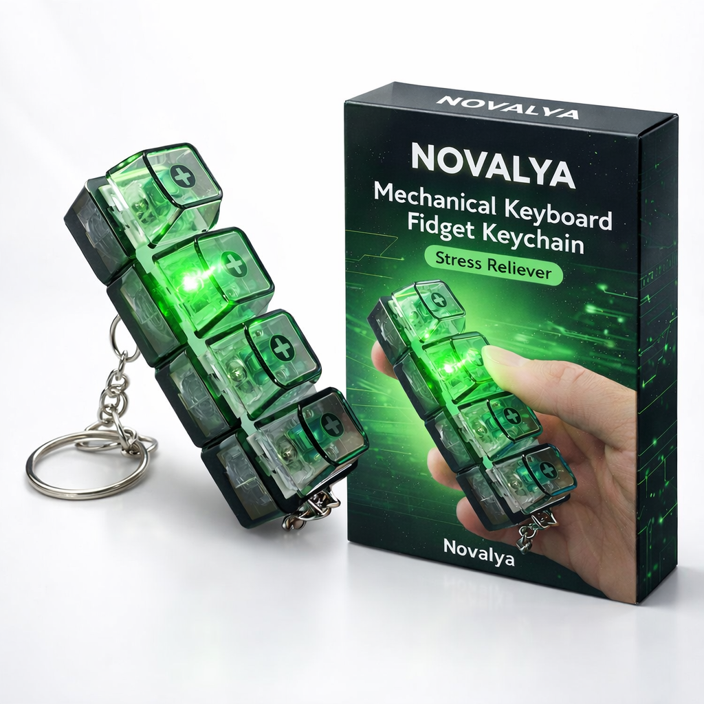 Novalya Keyboard Fidget Keychain - Stress Reliever