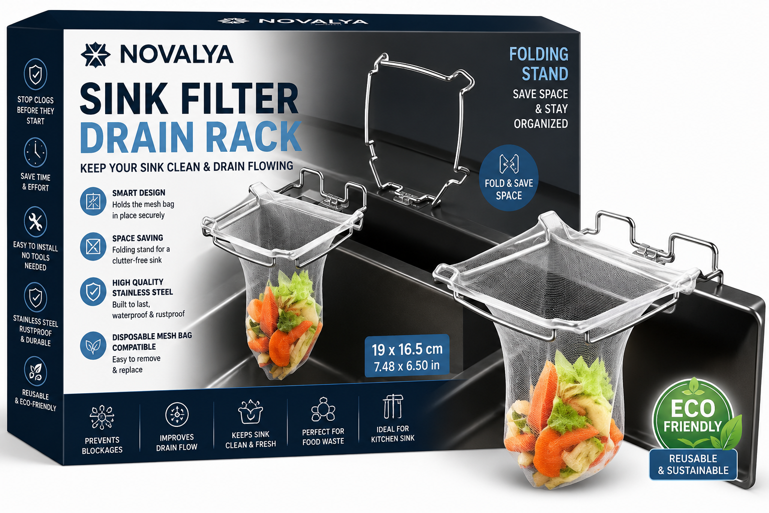 Novalya Sink Filter - Drain Rack